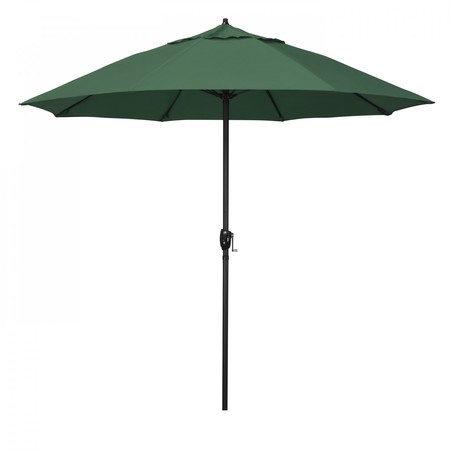 CALIFORNIA UMBRELLA 9' Bronze Aluminum Market Patio Umbrella, Olefin Hunter Green 194061337370